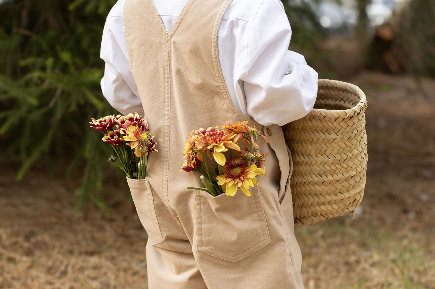 Beige dungarees
