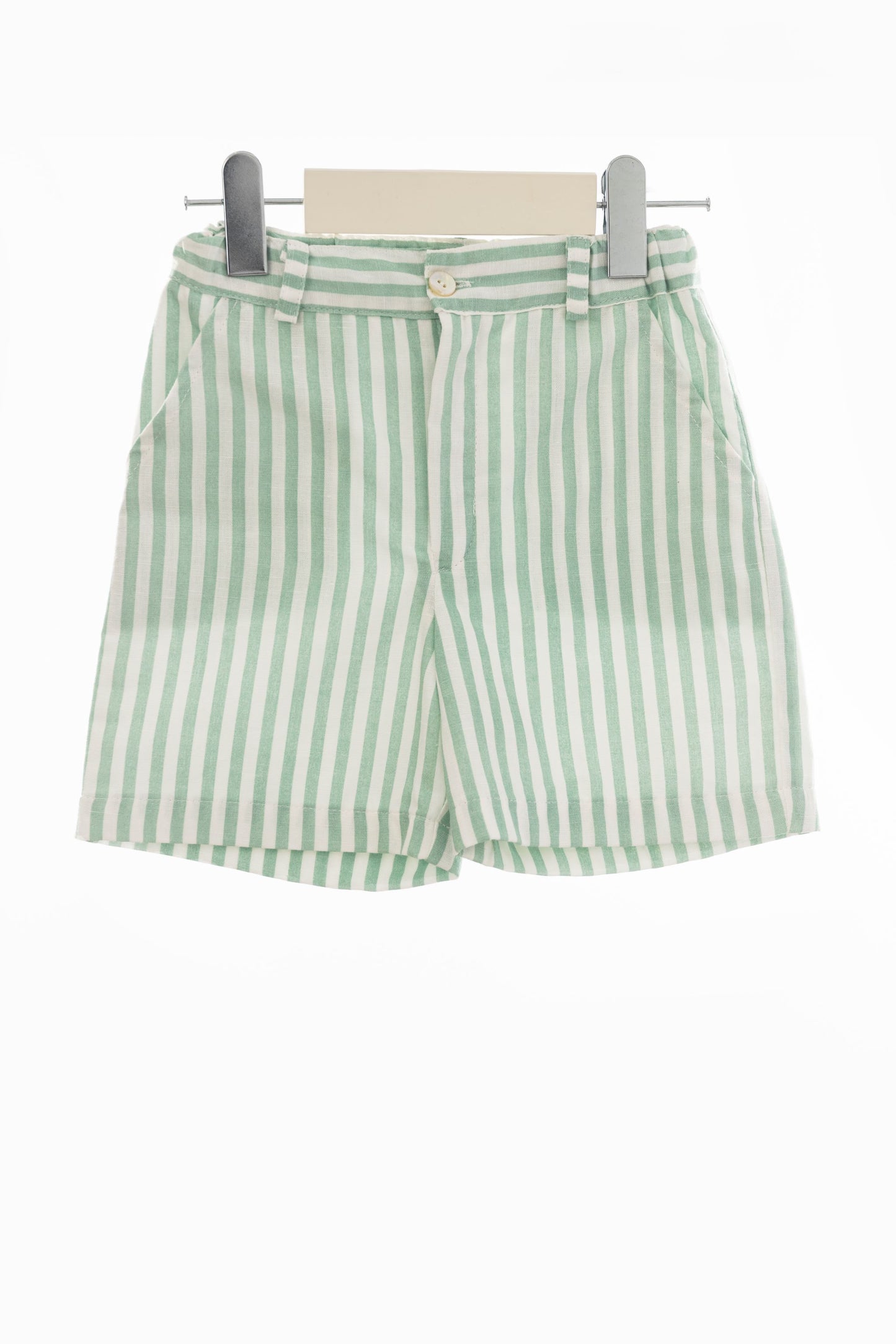 Green striped shorts