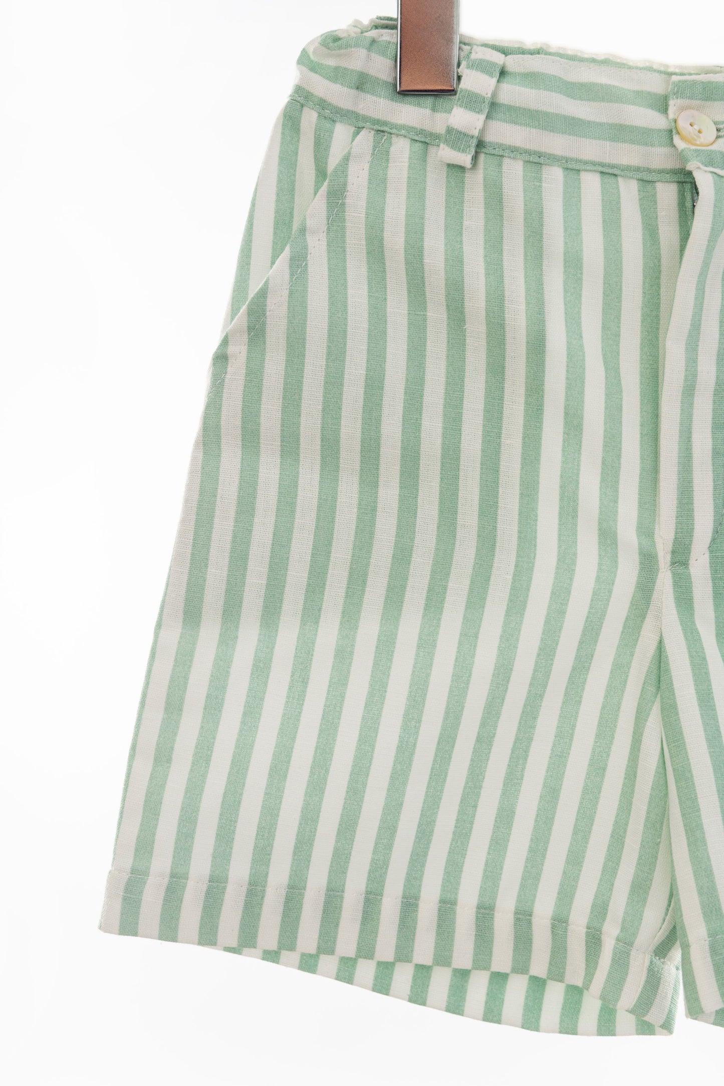 Green striped shorts