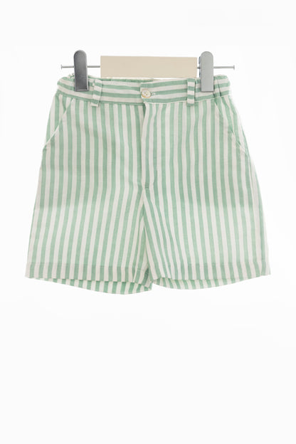Green striped shorts