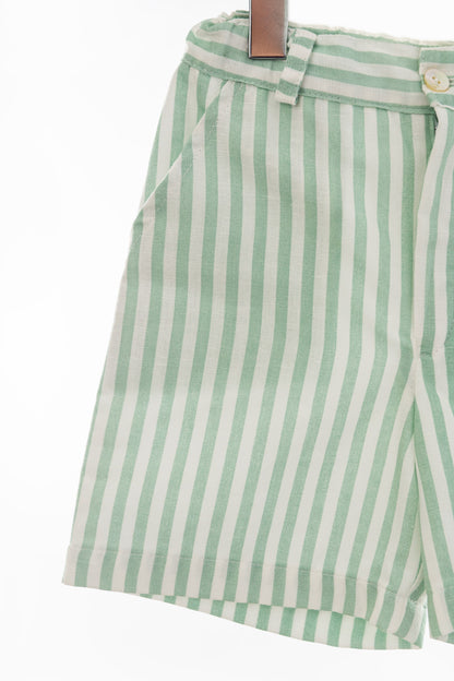 Green striped shorts