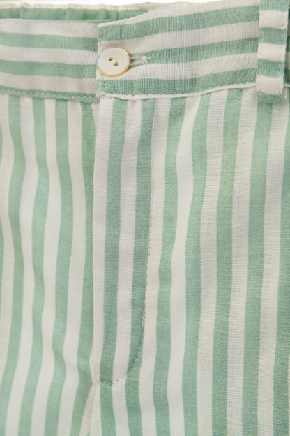 Green striped shorts