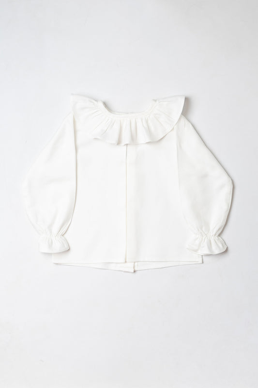 White blouse with ruffles