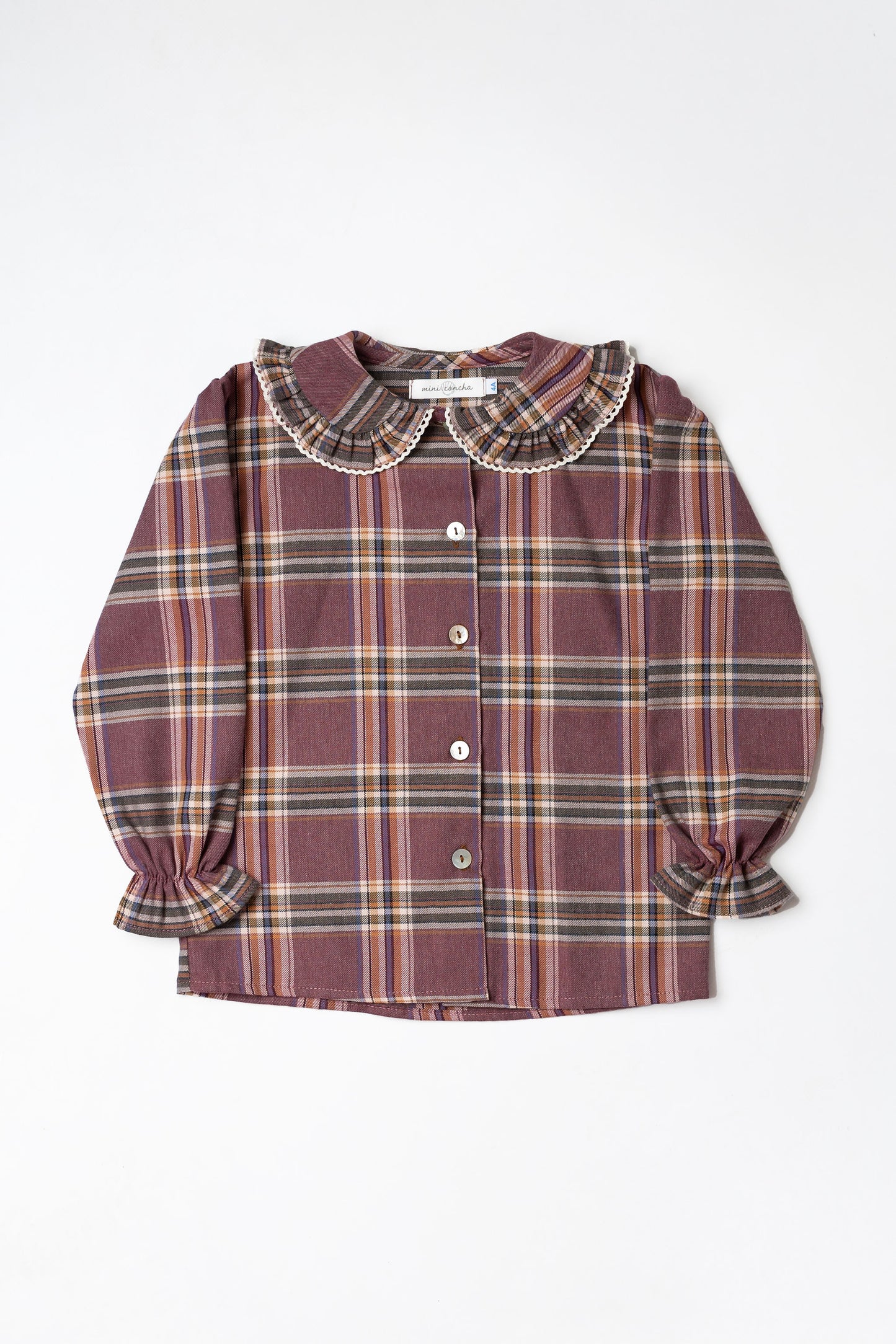 Burgundy plaid blouse