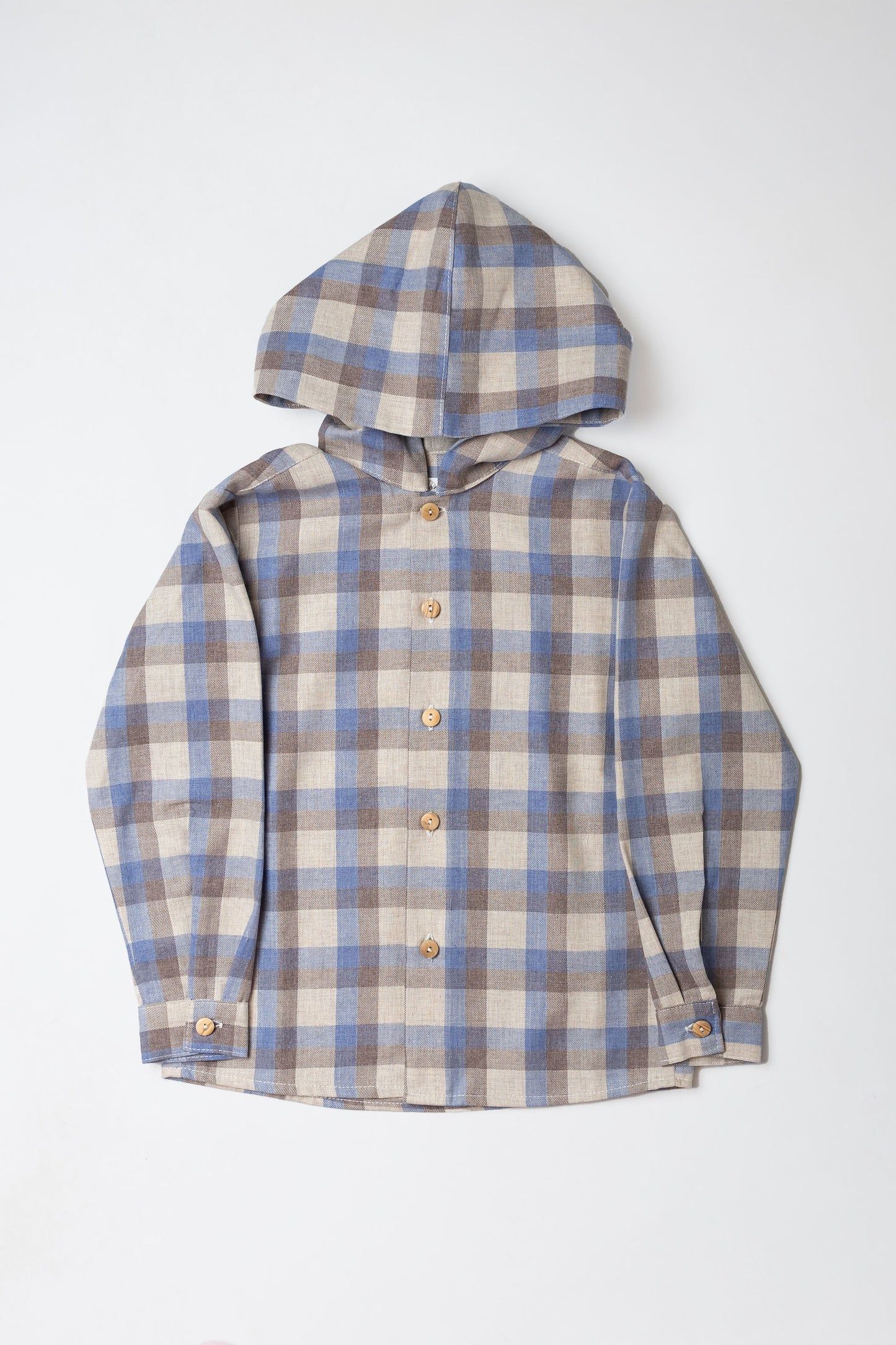 Checkered hooded shirt