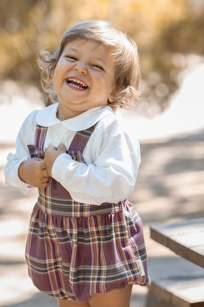 Fofo de alças xadrez bordô