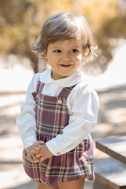 Fofo de alças xadrez bordô