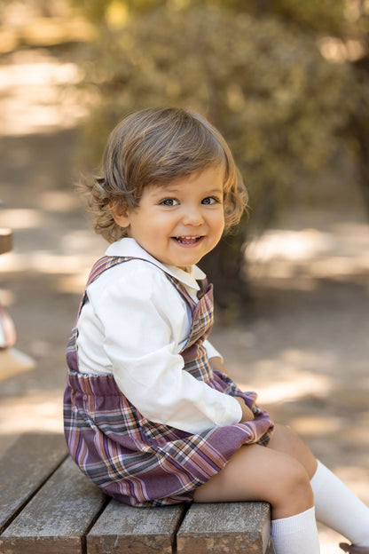 Fofo de alças xadrez bordô