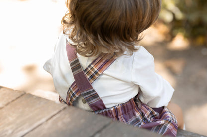 Fofo de alças xadrez bordô