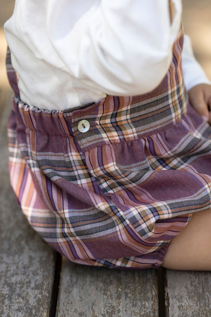 Fofo de alças xadrez bordô