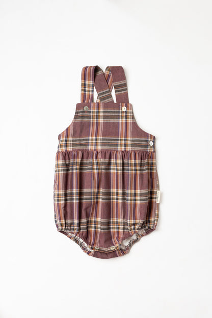 Fofo de alças xadrez bordô